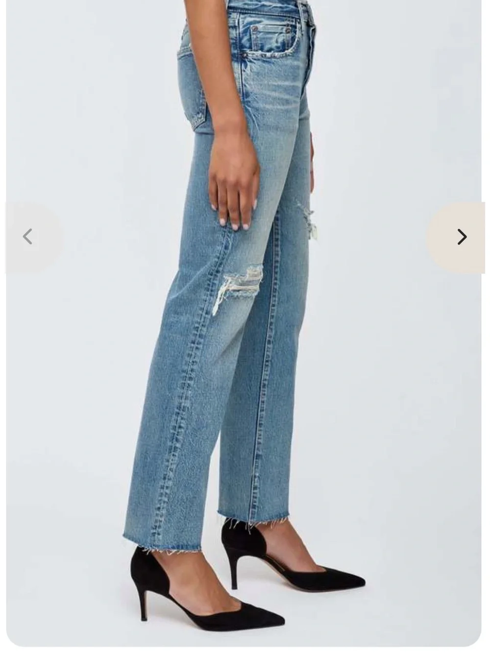 Moussy Edgemere Straight Jeans Light Blue Wash - Picture 3 of 7